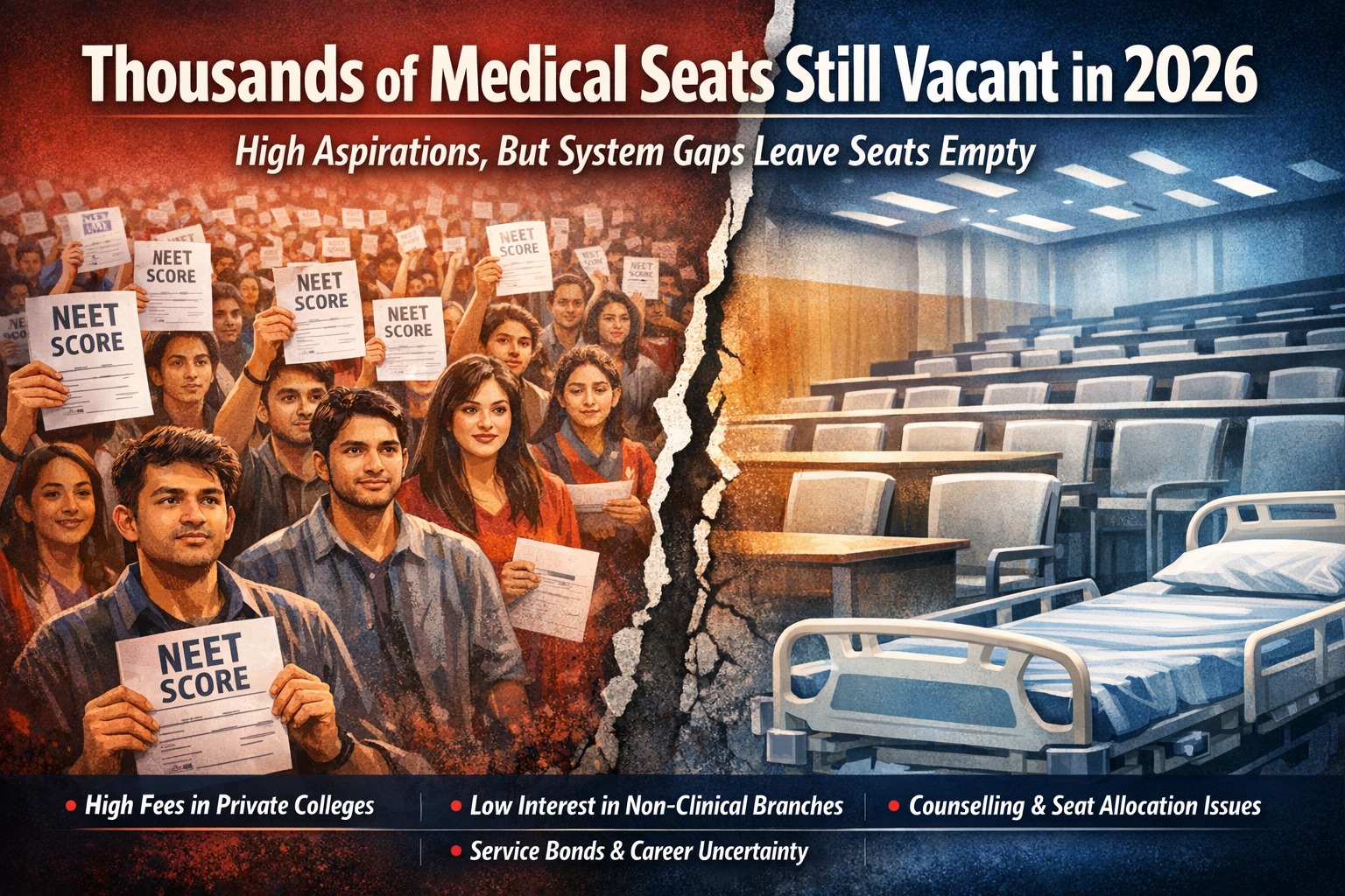 Why Thousands of Medical Seats Go Unfilled Even as Demand Is High (2026 Analysis)